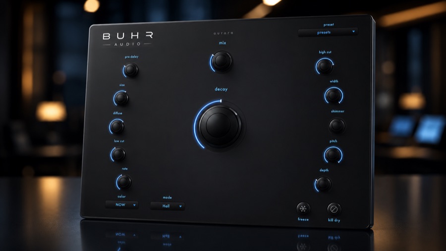 Aurora — shimmer and vintage algorithmic reverb plugin